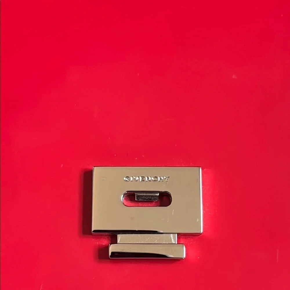 Givenchy Calfskin Infinity Flap Shoulder Crossbody Bag Leather Red w Dust bag